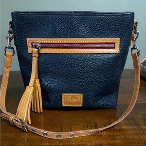 Dooney & Bourke Navy and Tan Crossbody Bag